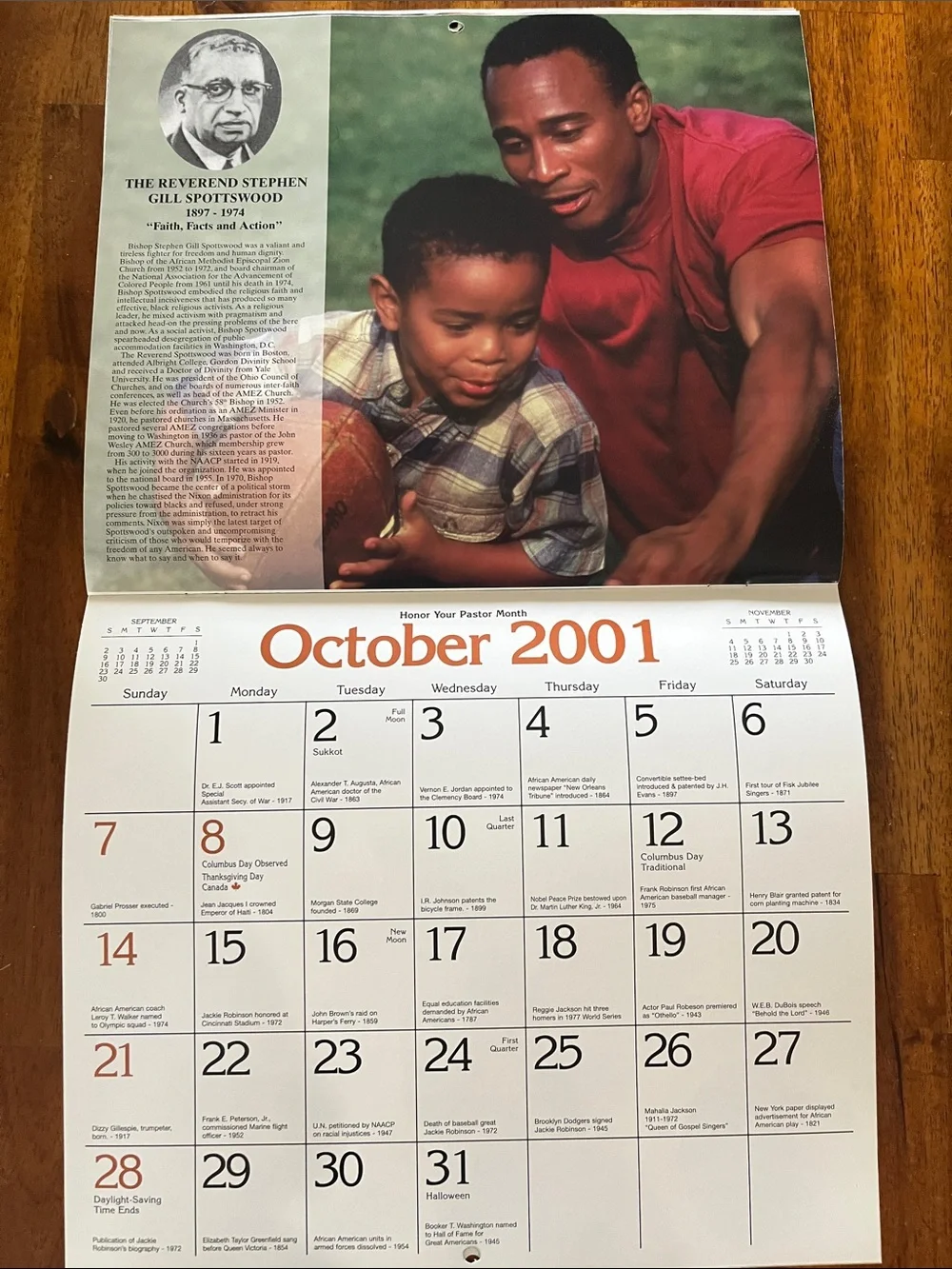 Vtg 2001 STATE FARM Insurance Ad Calendar Neighborly Heroes BLACK HISTORY